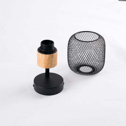 Brilagi - Candeeiro de parede orientável BASKLITE 1xE27/15W/230V madeira de seringueira/preto