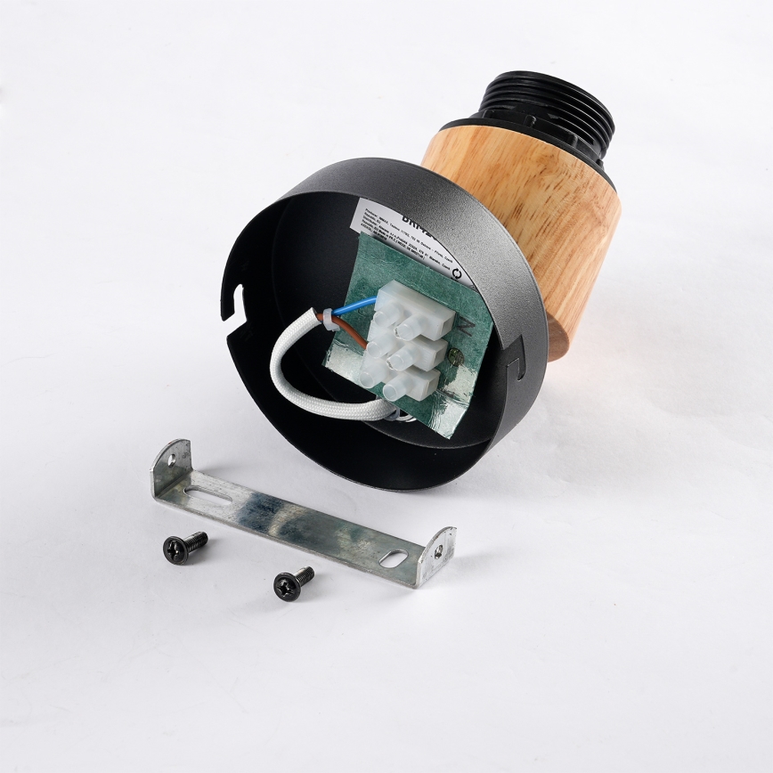 Brilagi - Candeeiro de parede orientável BASKLITE 1xE27/15W/230V madeira de seringueira/preto