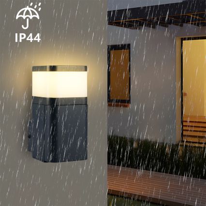 Brilagi - Aplique de parede exterior com tomada SCHUKO PILLAR 1xG9/11W/230V IP44 antracite
