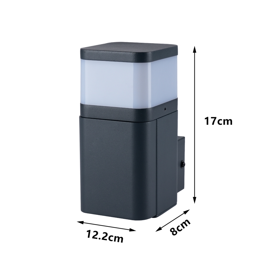Brilagi - Aplique de parede exterior com tomada SCHUKO PILLAR 1xG9/11W/230V IP44 antracite