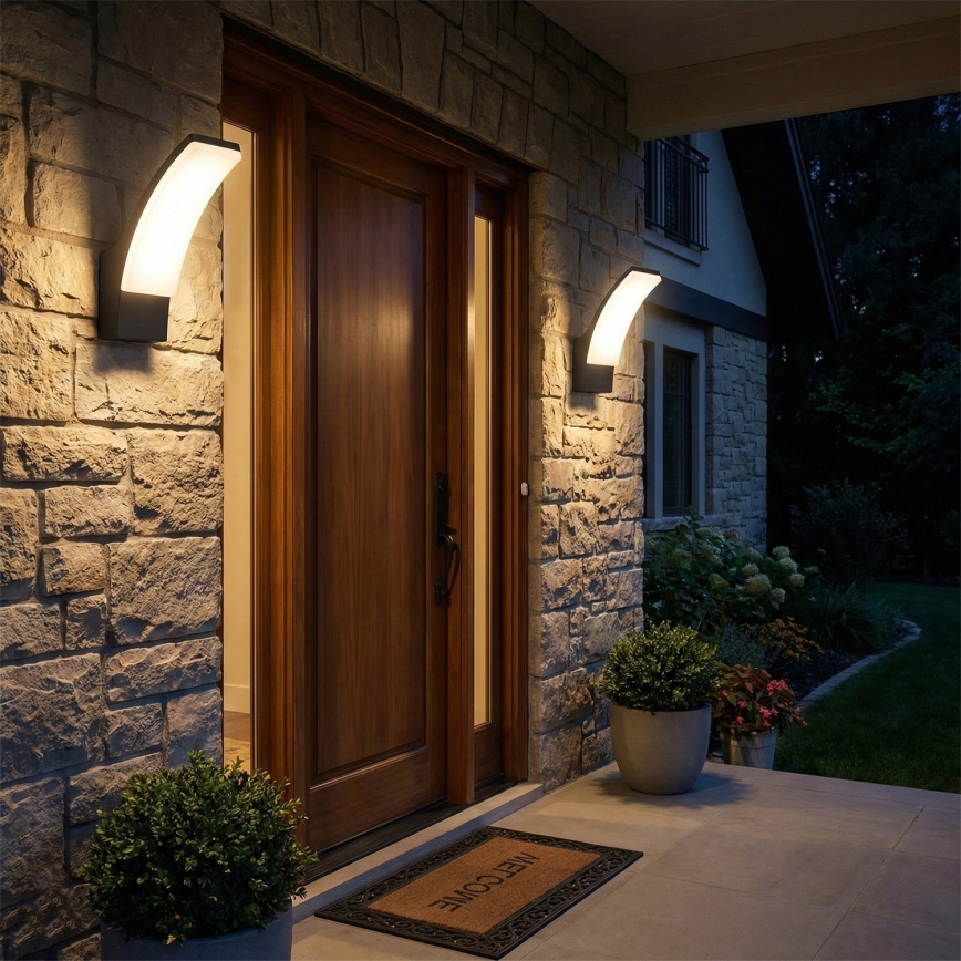 BRILAGI - Candeeiro de parede para exterior LED ARCELO LED/12W/230V IP65 preto