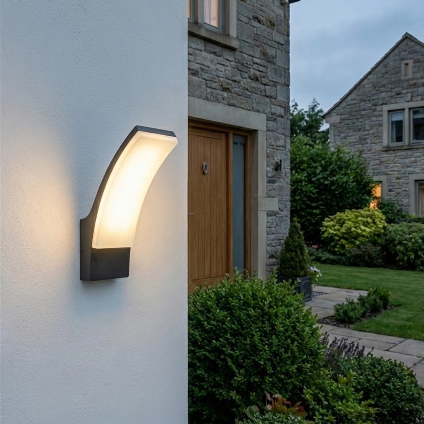 BRILAGI - Candeeiro de parede para exterior LED ARCELO LED/12W/230V IP65 preto