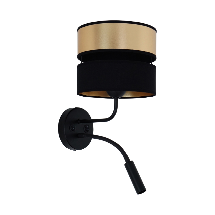 Brilagi - Candeeiro de parede ROYAL 1xE27/15W/230V + 1xG9/3W preto/dourado