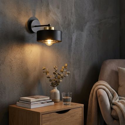 Brilagi - Candeeiro de parede SPRING 1xE27/60W/230V preto/dourado