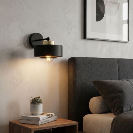 Brilagi - Candeeiro de parede SPRING 1xE27/60W/230V preto/dourado