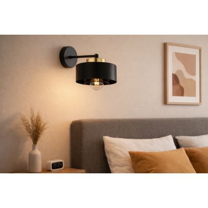 Brilagi - Candeeiro de parede SPRING 1xE27/60W/230V preto/dourado
