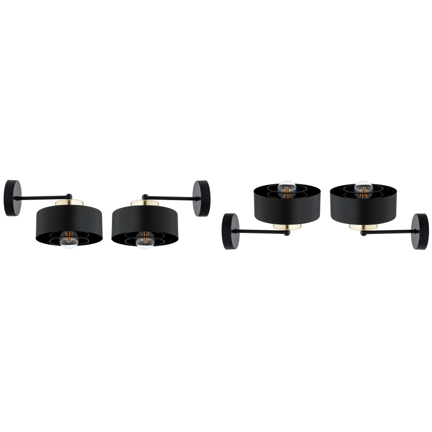 Brilagi - Candeeiro de parede SPRING 1xE27/60W/230V preto/dourado