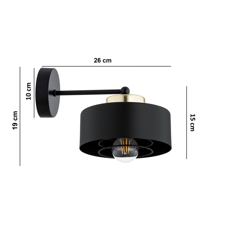 Brilagi - Candeeiro de parede SPRING 1xE27/60W/230V preto/dourado