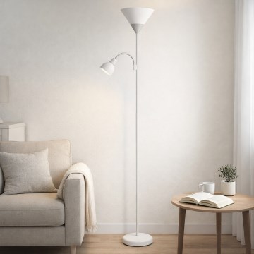 Brilagi - Candeeiro de pé ARIANA 1xE27/100W/230V + 1xE14/25W branco