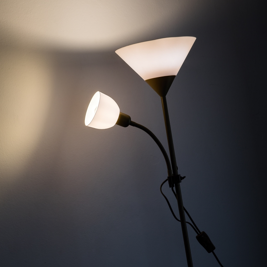 Brilagi - Candeeiro de pé ARIANA 1xE27/100W/230V + 1xE14/25W dourado