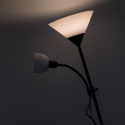 Brilagi - Candeeiro de pé ARIANA 1xE27/100W/230V + 1xE14/25W preto