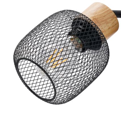 Brilagi - Candeeiro de pé BASKLITE 3xE27/15W/230V madeira/preto