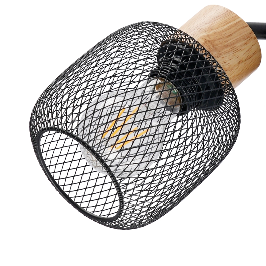 Brilagi - Candeeiro de pé BASKLITE 3xE27/15W/230V madeira/preto