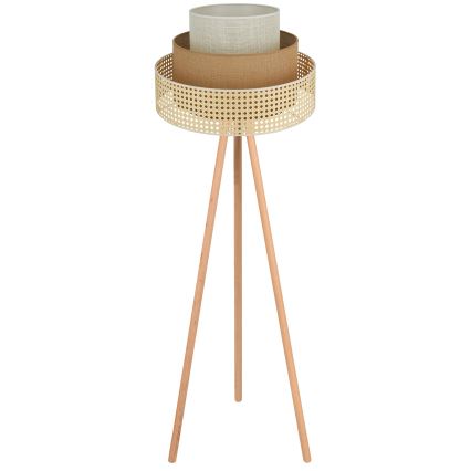 Brilagi - Candeeiro de pé CEDAR LUNETA 1xE27/15W/230V rattan/marrom/cru