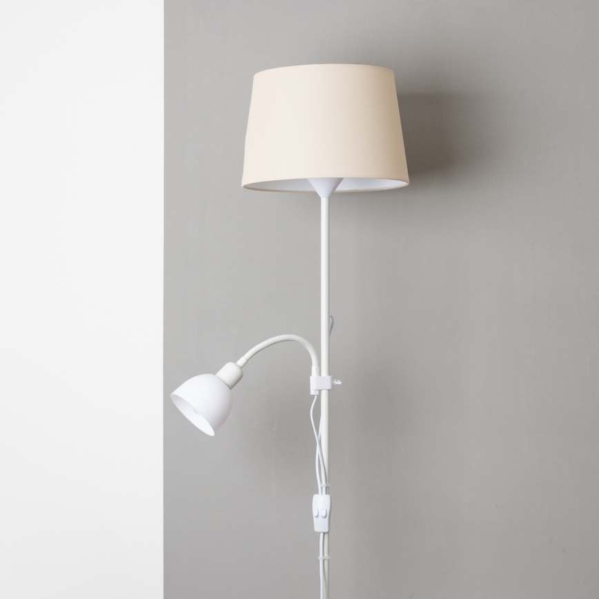 Brilagi - Candeeiro de pé CERIA 1xE27/100W/230V + 1xE14/25W branco/bege