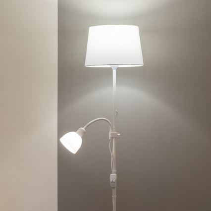 Brilagi - Candeeiro de pé CERIA 1xE27/100W/230V + 1xE14/25W branco