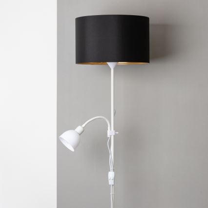 Brilagi - Candeeiro de pé CERIA 1xE27/100W/230V + 1xE14/25W branco/preto