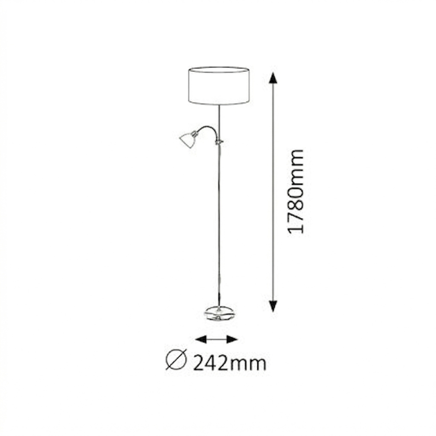 Brilagi - Candeeiro de pé CERIA 1xE27/100W/230V + 1xE14/25W branco/preto