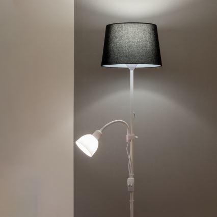 Brilagi - Candeeiro de pé CERIA 1xE27/100W/230V + 1xE14/25W branco/preto