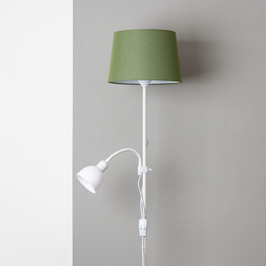Brilagi - Candeeiro de pé CERIA 1xE27/100W/230V + 1xE14/25W branco/verde