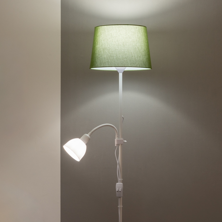 Brilagi - Candeeiro de pé CERIA 1xE27/100W/230V + 1xE14/25W branco/verde
