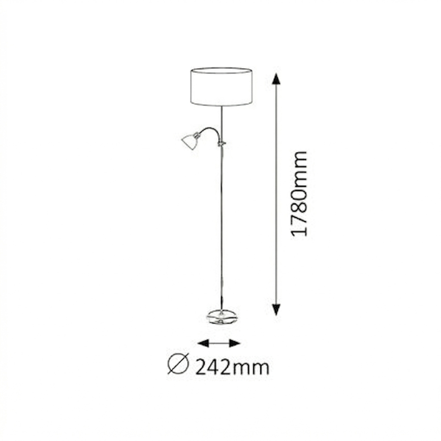 Brilagi - Candeeiro de pé CERIA 1xE27/100W/230V + 1xE14/25W branco/verde