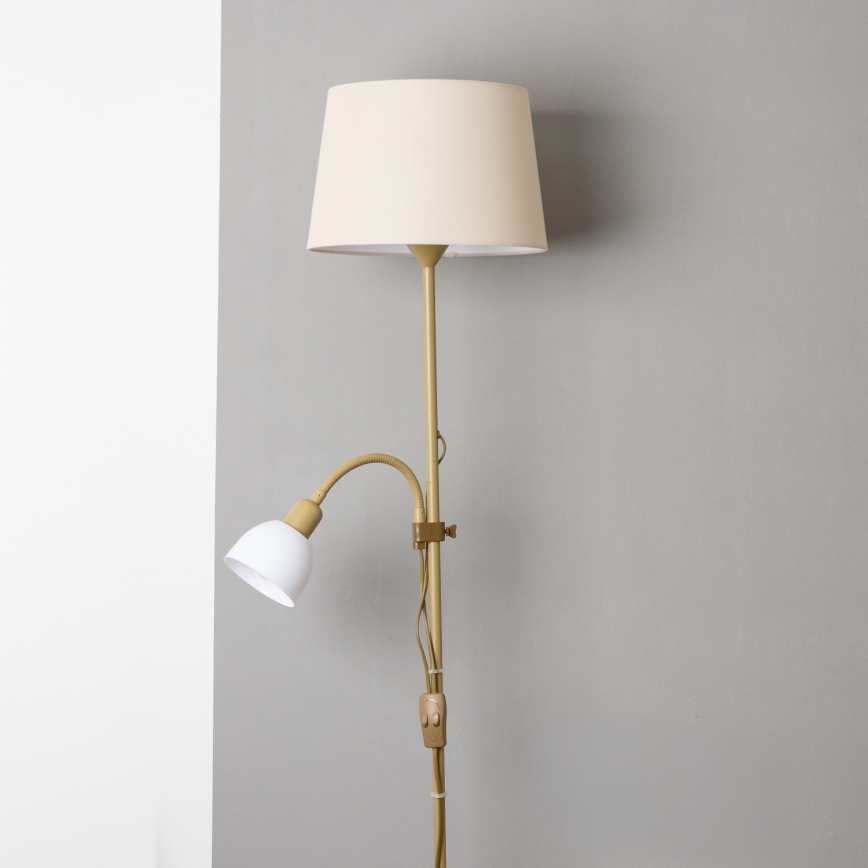 Brilagi - Candeeiro de pé CERIA 1xE27/100W/230V + 1xE14/25W dourado/bege