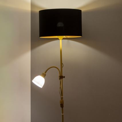 Brilagi - Candeeiro de pé CERIA 1xE27/100W/230V + 1xE14/25W dourado/preto