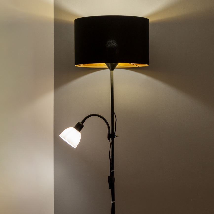 Brilagi - Candeeiro de pé CERIA 1xE27/100W/230V + 1xE14/25W preto