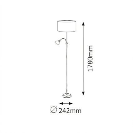 Brilagi - Candeeiro de pé CERIA 1xE27/100W/230V + 1xE14/25W preto