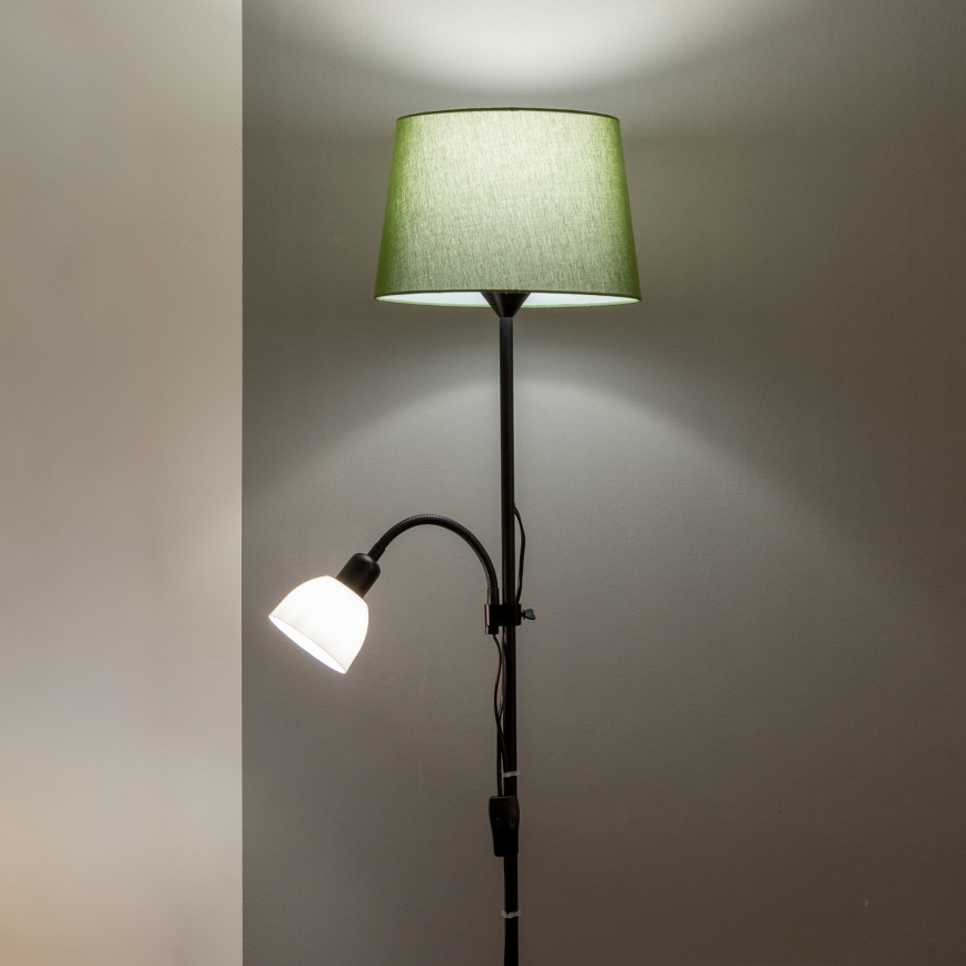 Brilagi - Candeeiro de pé CERIA 1xE27/100W/230V + 1xE14/25W preto/verde