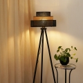 BRILAGI - Candeeiro de pé DAKOTA LUNETA 1xE27/15W/230V preto/vime