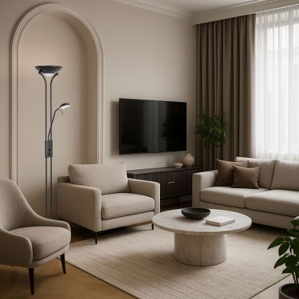 Brilagi - Candeeiro de pé dimerizável SCARLETT 1xR7s/230W/230V + 1xG9/40W preto