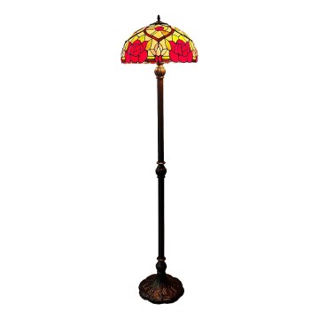 Brilagi - Candeeiro de pé estilo Tiffany com vitral GARLAN 2xE27/60W/230V