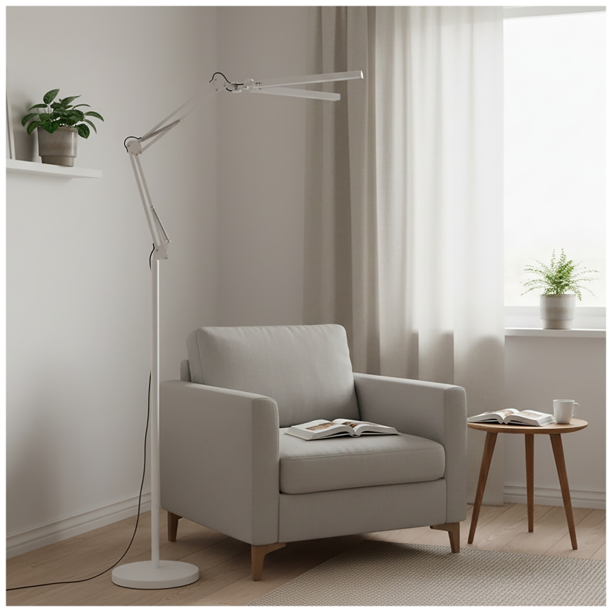 Brilagi - Candeeiro de pé flexível dimerizável VARIO LED/14W/230V 3000-6000K 157 cm branco