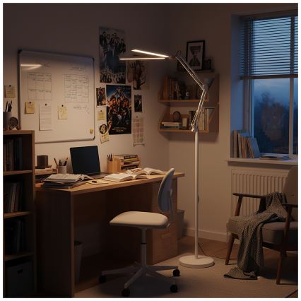 Brilagi - Candeeiro de pé flexível dimerizável VARIO LED/14W/230V 3000-6000K 157 cm branco