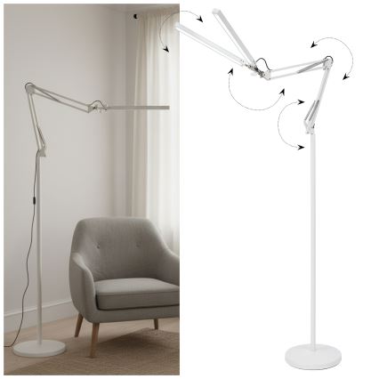 Brilagi - Candeeiro de pé flexível dimerizável VARIO LED/14W/230V 3000-6000K 157 cm branco
