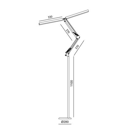 Brilagi - Candeeiro de pé flexível dimerizável VARIO LED/14W/230V 3000-6000K 157 cm branco
