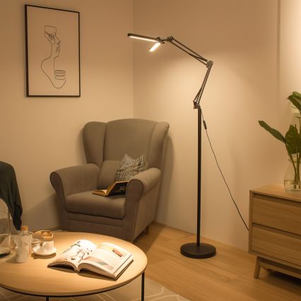 Brilagi - Candeeiro de pé flexível LED dimerizável VARIO LED/14W/230V 3000-6000K 157 cm preto