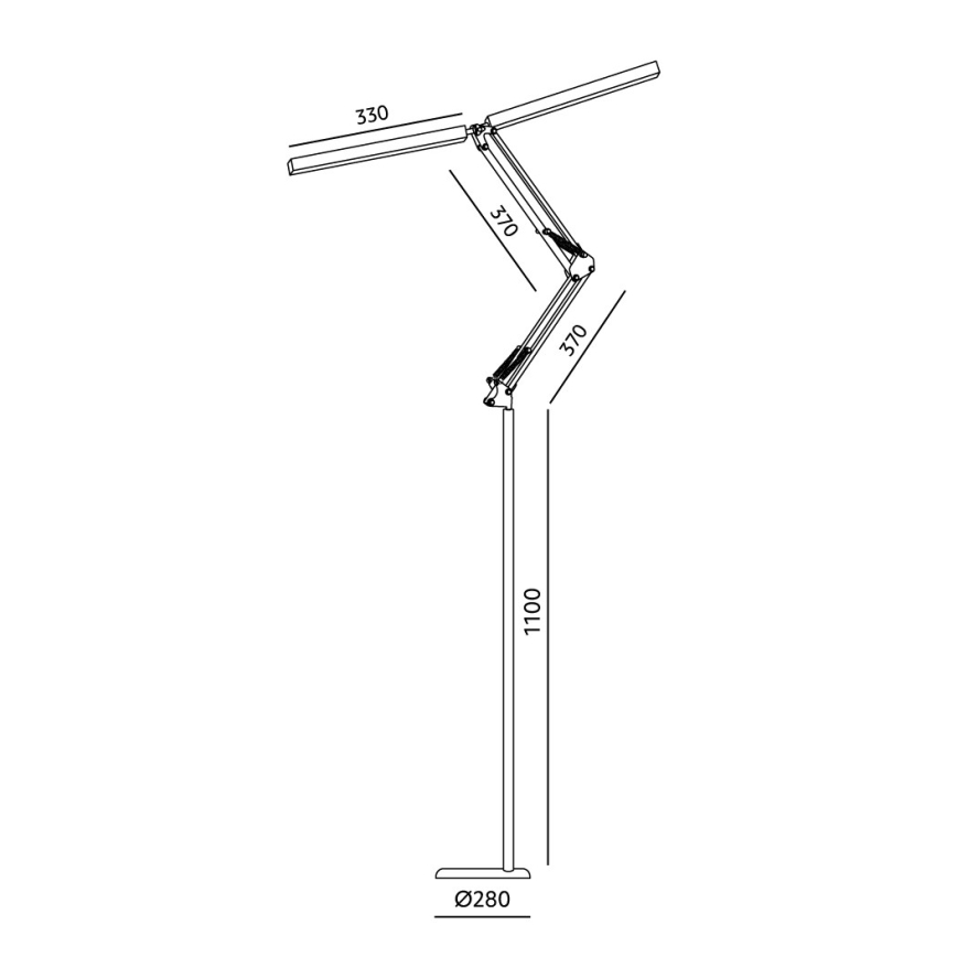 Brilagi - Candeeiro de pé flexível LED dimerizável VARIO LED/14W/230V 3000-6000K 157 cm preto