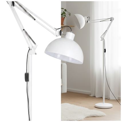 Brilagi - Candeeiro de pé flexível TASKER 1xE27/60W/230V 157 cm branco