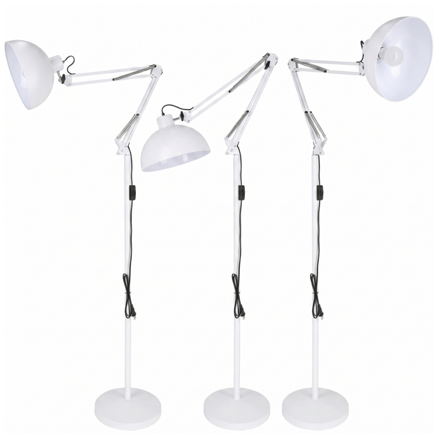 Brilagi - Candeeiro de pé flexível TASKER 1xE27/60W/230V 157 cm branco