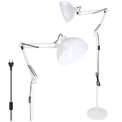 Brilagi - Candeeiro de pé flexível TASKER 1xE27/60W/230V 157 cm branco