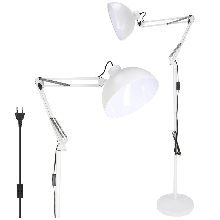 Brilagi - Candeeiro de pé flexível TASKER 1xE27/60W/230V 157 cm branco