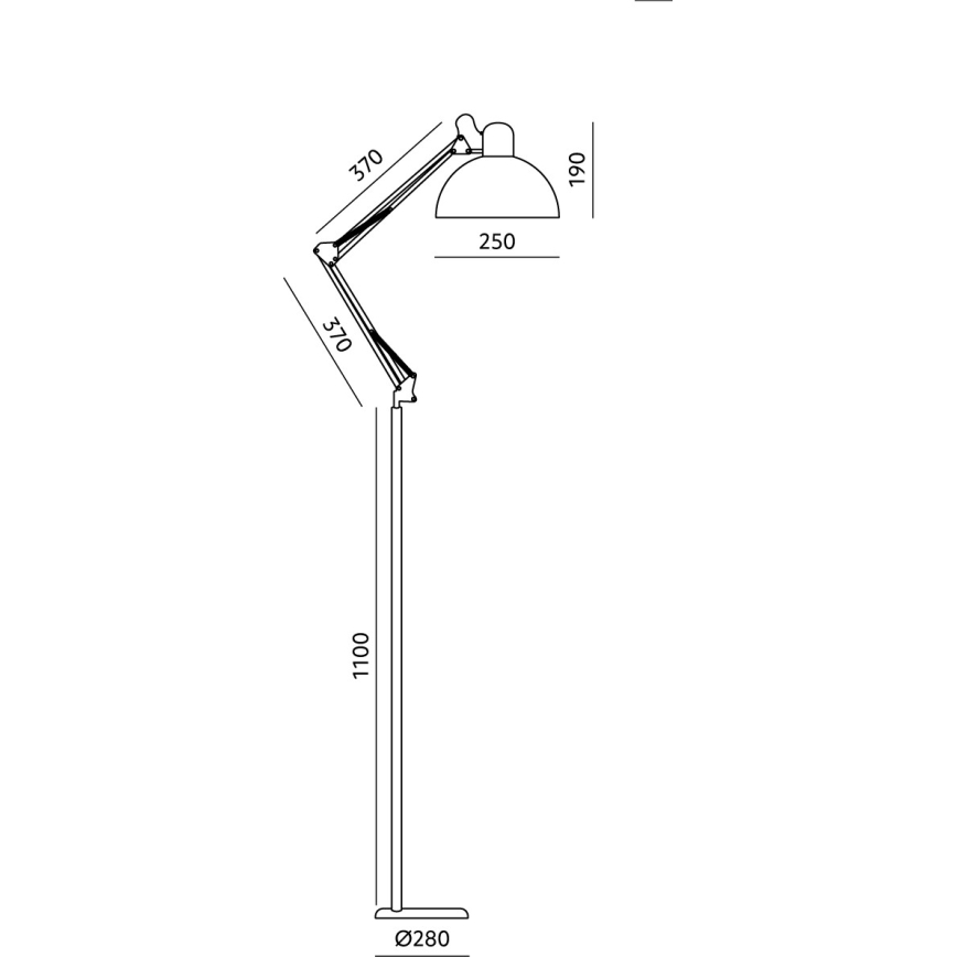 Brilagi - Candeeiro de pé flexível TASKER 1xE27/60W/230V 157 cm branco