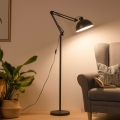 Brilagi - Candeeiro de pé flexível TASKER 1xE27/60W/230V 157 cm preto
