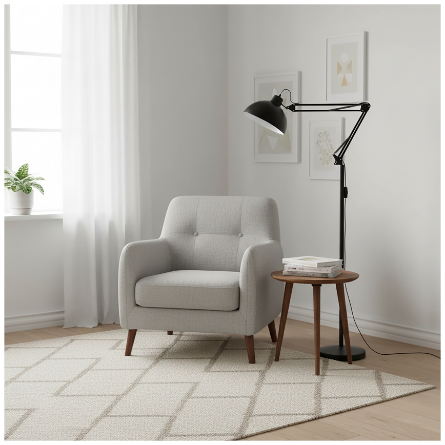 Brilagi - Candeeiro de pé flexível TASKER 1xE27/60W/230V 157 cm preto