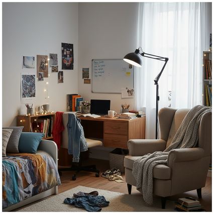 Brilagi - Candeeiro de pé flexível TASKER 1xE27/60W/230V 157 cm preto