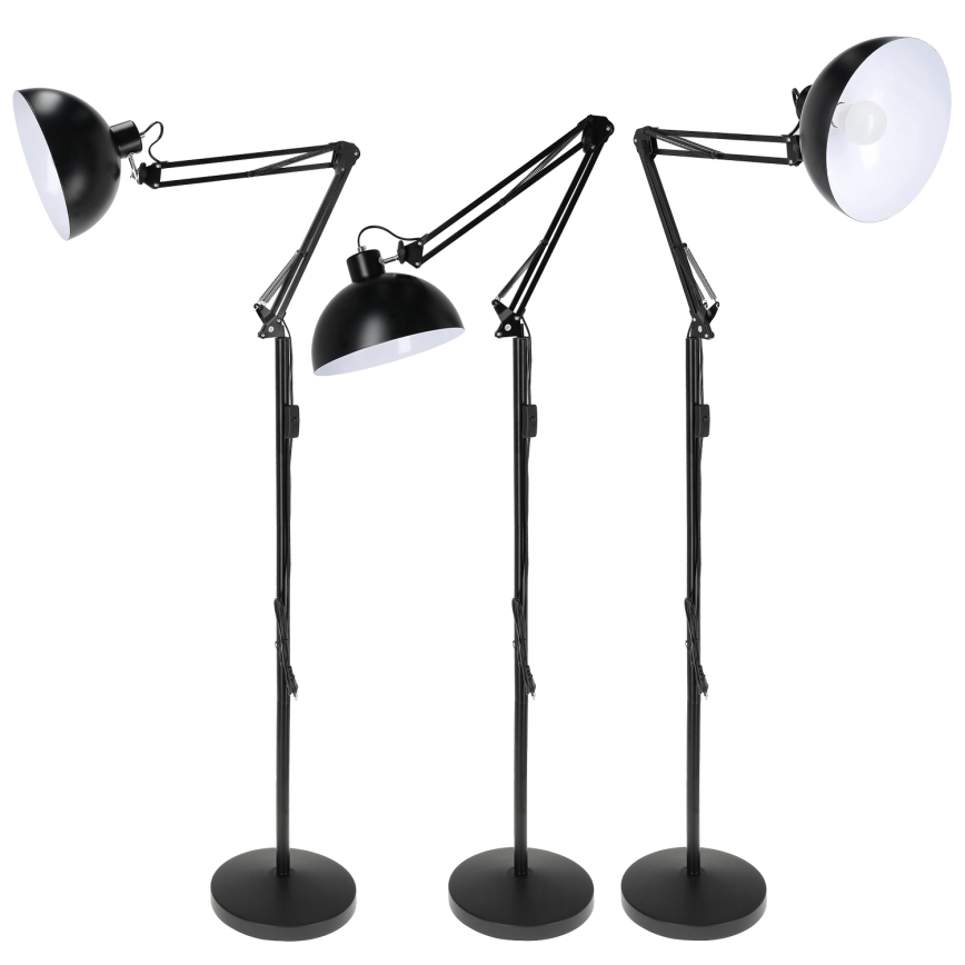 Brilagi - Candeeiro de pé flexível TASKER 1xE27/60W/230V 157 cm preto