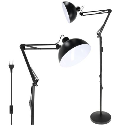 Brilagi - Candeeiro de pé flexível TASKER 1xE27/60W/230V 157 cm preto